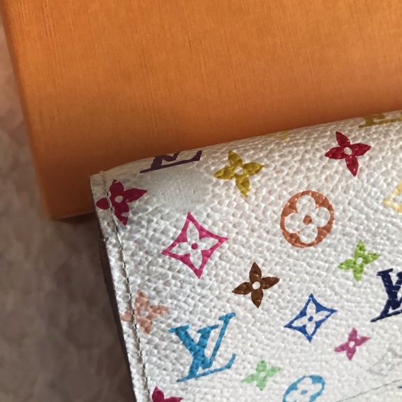 Authentic Louis Vuitton Sarah wallet long multicolore white Tresor Portefeiull - Picture 2 of 16